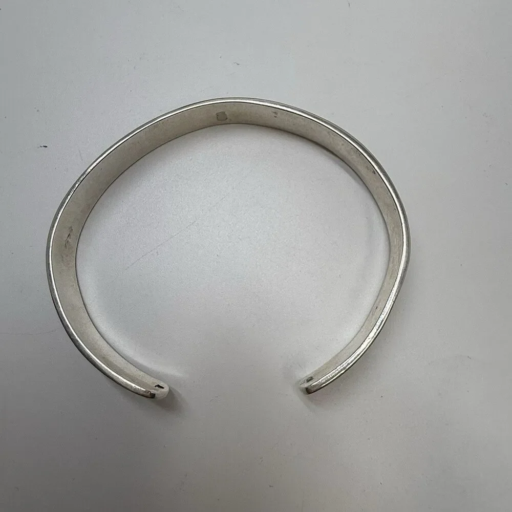Yield Of Men 925 Sterling Silver Etched Cuff Bracelet 20.54g